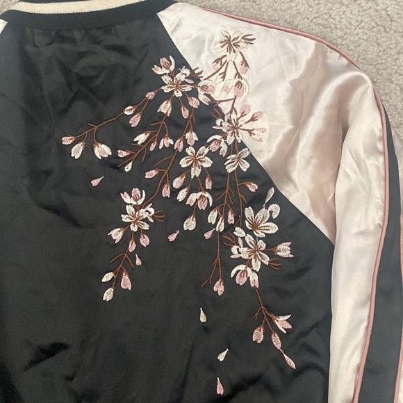 Cotton Candy LA Satin Black Japanese Blossom Jacket - Picture 9 of 9